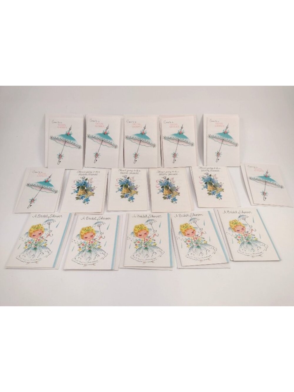UNUSED Vintage Bridal Shower Invitation Cards Set Of 16 1950s Style Wedding